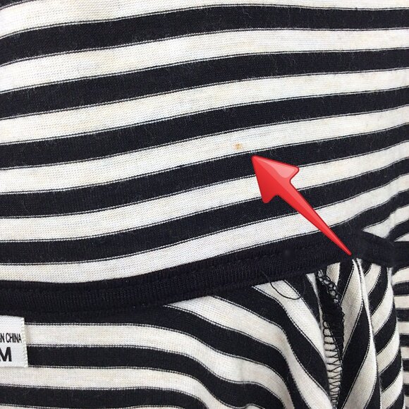 Janet Chung Hooded Duster Cardigan Sweater Womens Size Medium Striped Hi Low - Picture 8 of 10